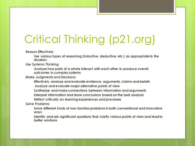 Critical Thinking (p21